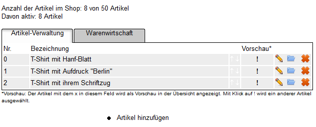 Artikel-Liste