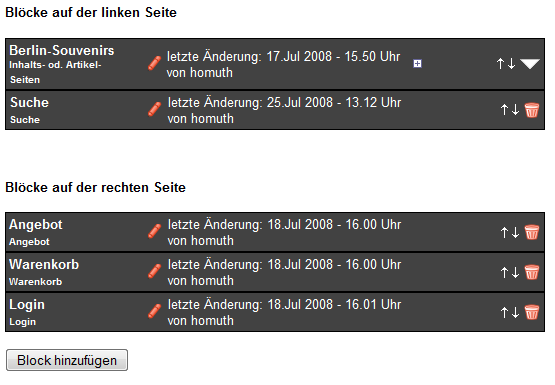 Block-Verwaltung