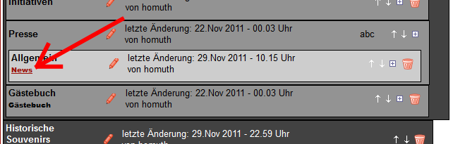Aufruf des News-Tools