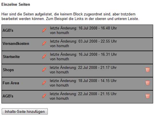 Einzelne Seiten bearbeiten