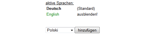 Sprache hinzufügen