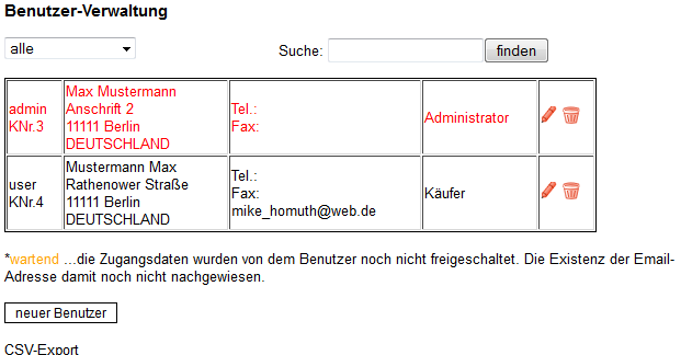 Benutzerverwaltung